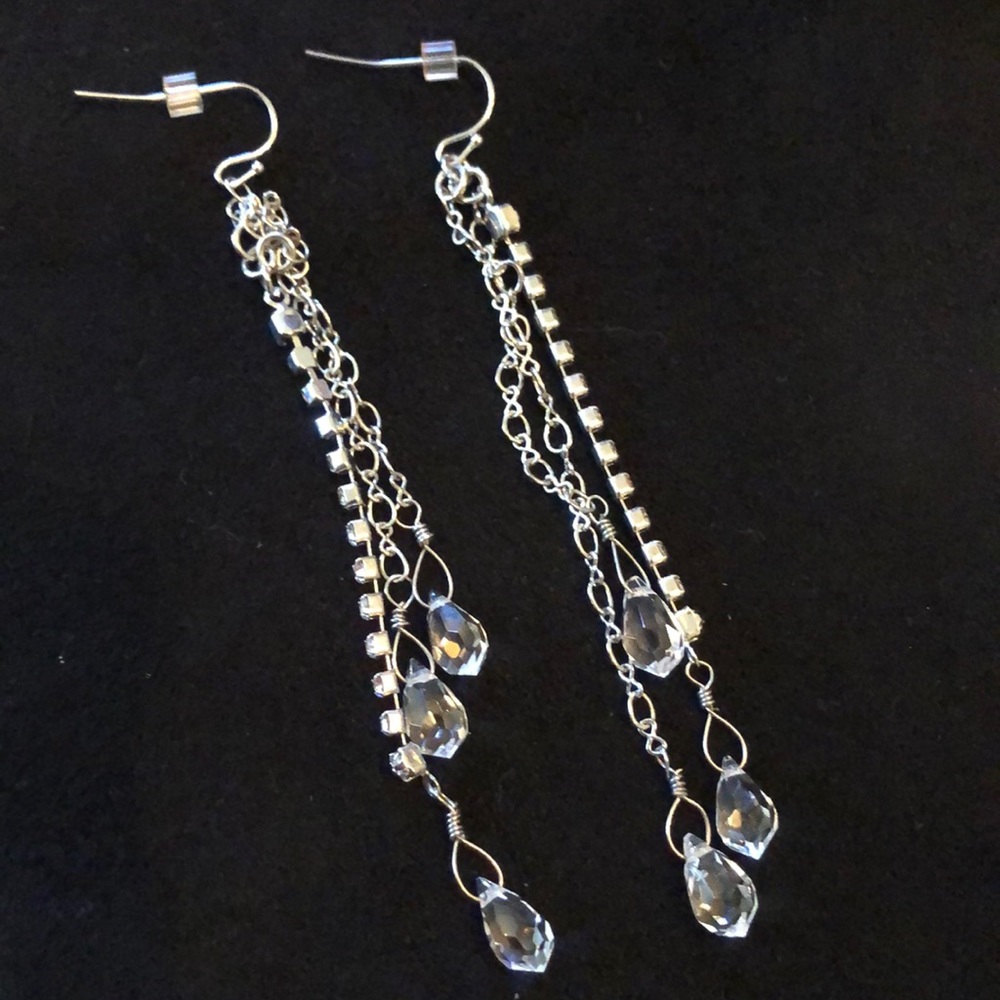 Nadri stunning lightweight crystal drops from crystal tennis chain and 2 chains